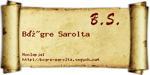 Bögre Sarolta névjegykártya