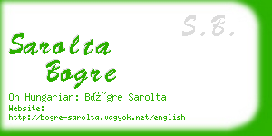 sarolta bogre business card